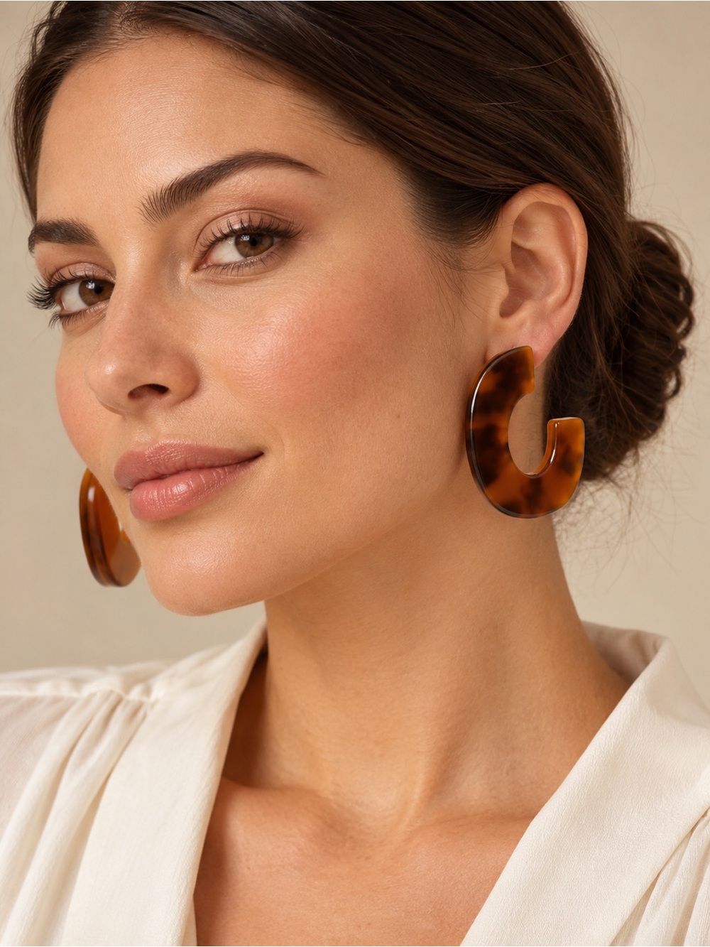 Kate Spade New York Tortoiseshell Chunky Resin Hoop Earrings